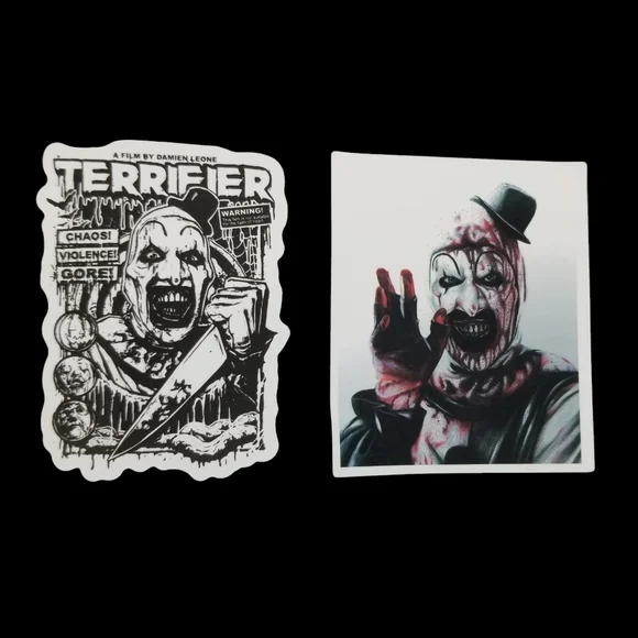 Terrifier Vinyl Stickers Set Of 2 - Picture 1 of 3